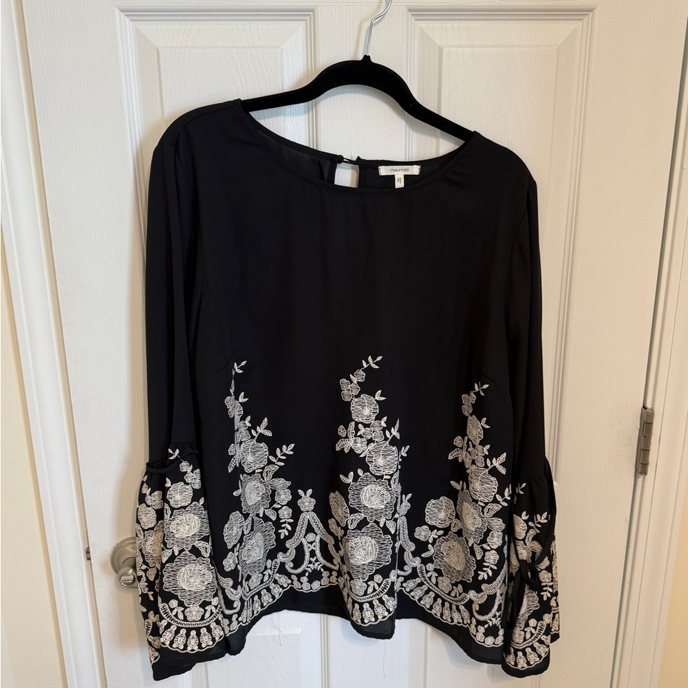 Maurices Black and White Blouse